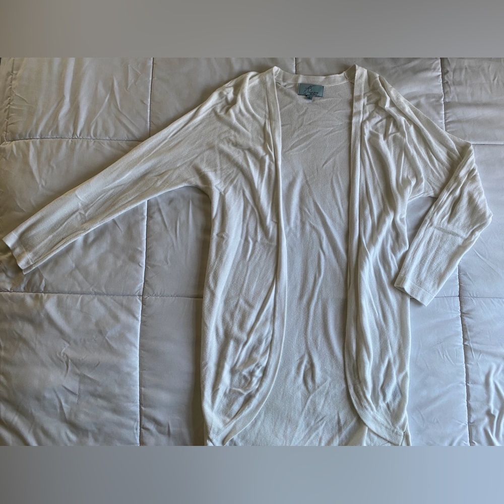 Joan Vass NY White Long Sleeve Cardigan